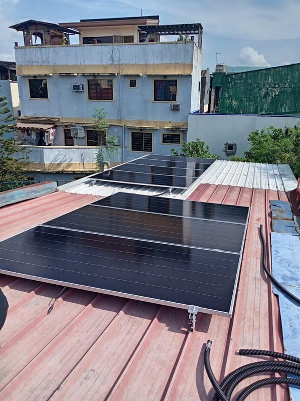 Solar panels installed on a rooftop