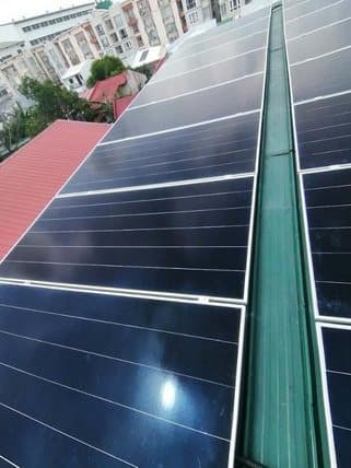 Solar panel equipment close-up